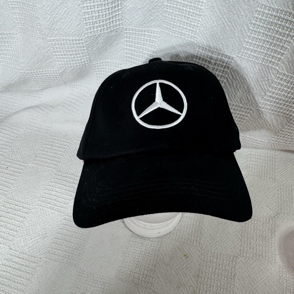 Mercedes Benz-Hat/Cap-Black With Silver Logo‎ Adjustable Strap